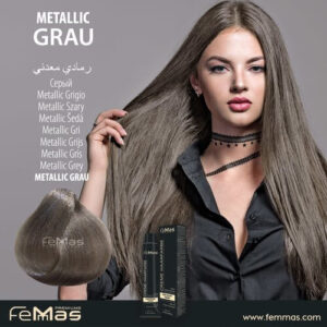 Боя за коса FemMas Метално сив